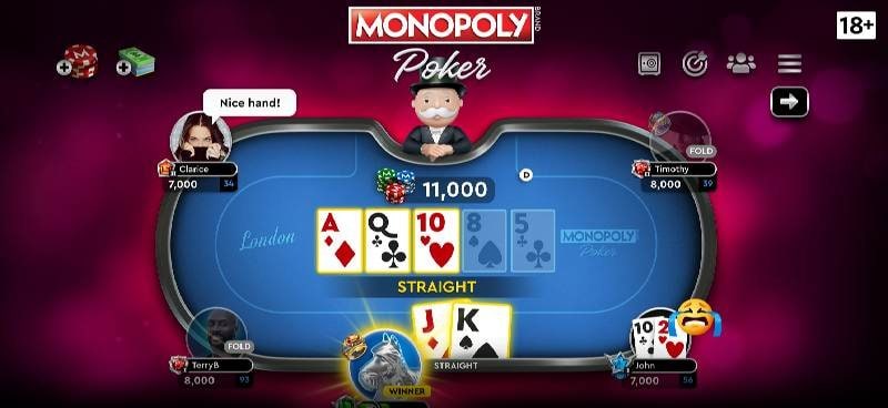 MONOPOLY Poker - Texas Holdem gameplay screenshot 2