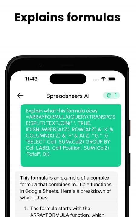 Spreadsheets AI: Formula Bot screenshot 3
