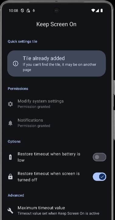 Keep Screen On screenshot 1