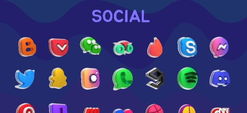 Glasstic 3D Icon Pack screenshot 4
