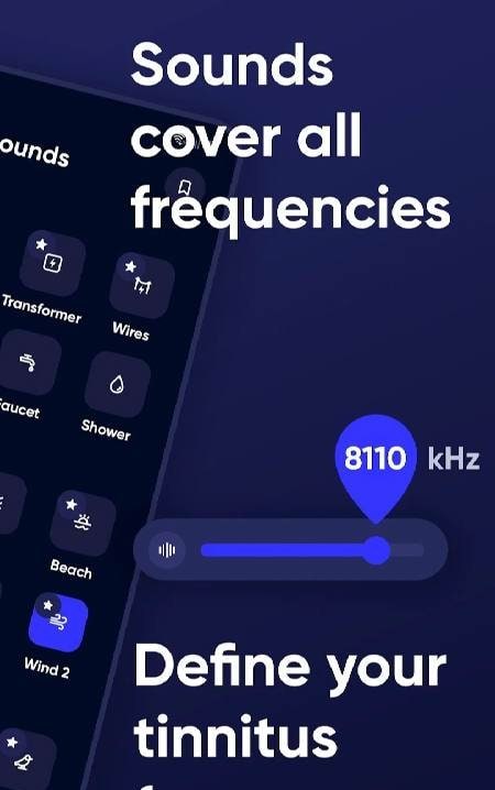 Screenshot of the Tinnitus Alleviator App, view 2