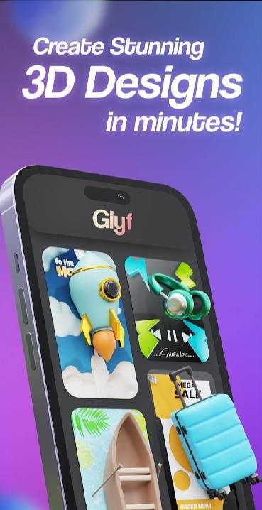 Glyf 3D Art AI Image Generator screenshot 3