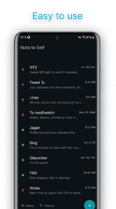 Note to Self - Private Notepad screenshot 1
