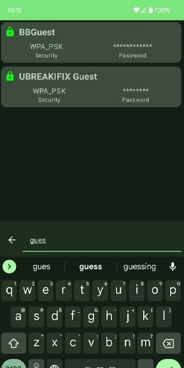 WiFiList screenshot 2