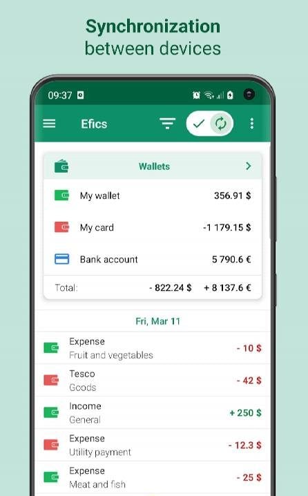 Bill tracker - Efics screenshot 1