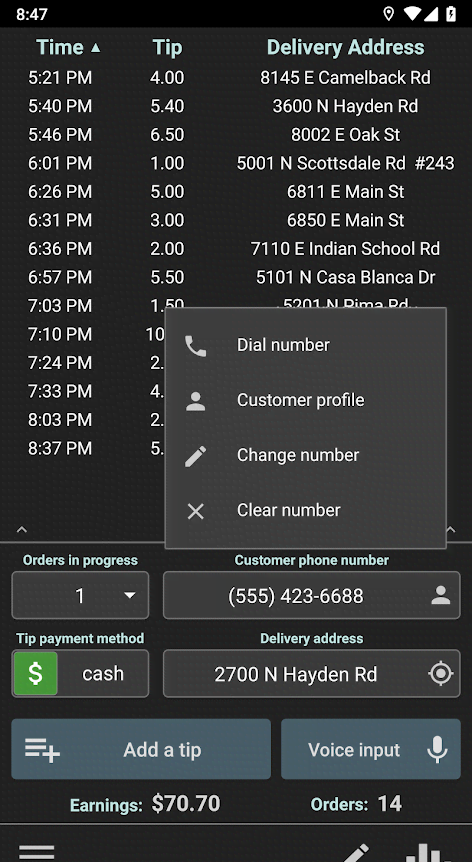 Delivery Tip Tracker Pro screenshot 1