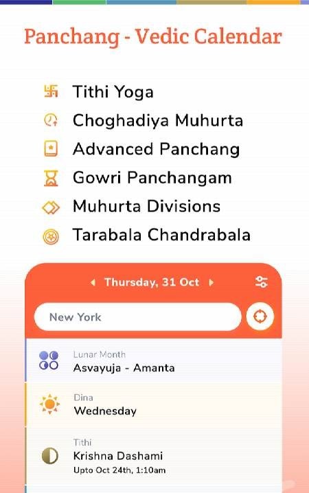 Panchang - Vedic Calendar screenshot 1