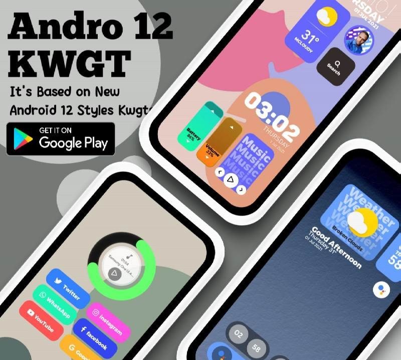 Andro 12 KWGT screenshot 3