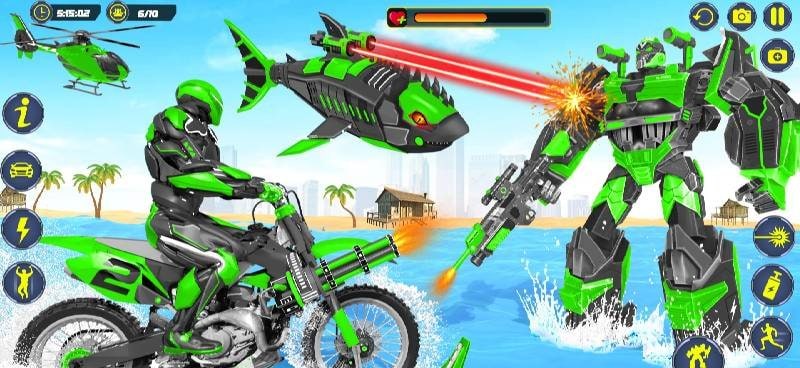 Shark Robot Car Transform Game screenshot 4