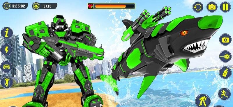 Shark Robot Car Transform Game screenshot 3