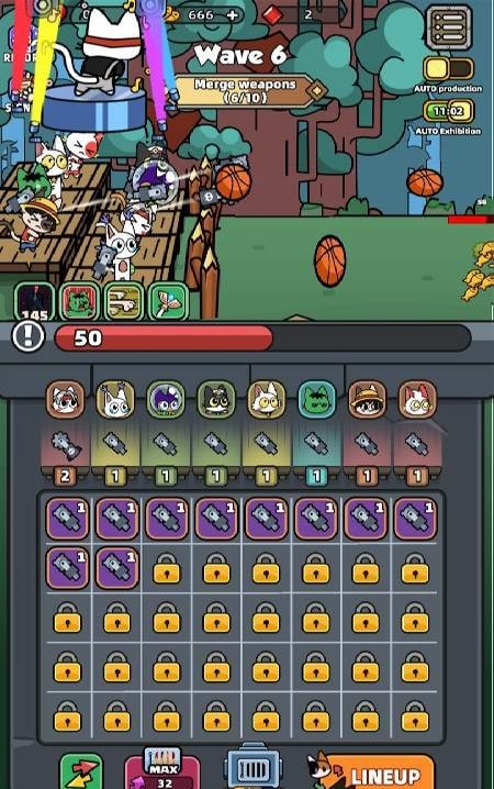 Cat Archers - Idle Defense gameplay screenshot 1