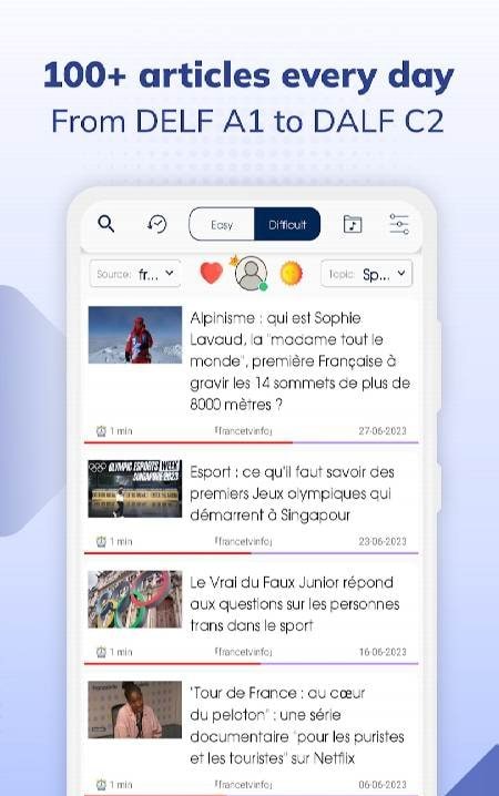 TODAI: Learn French by news screenshot 2