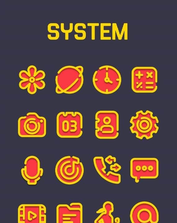 Red Yellow - Icon Pack screenshot 2
