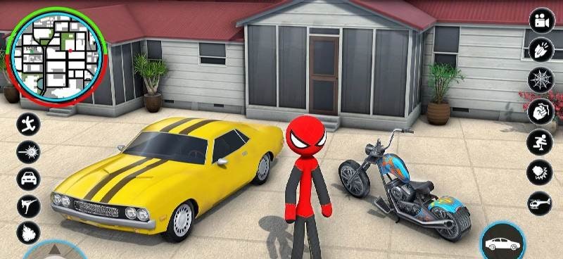 StickMan Rope Hero Spider Game gameplay screenshot 2