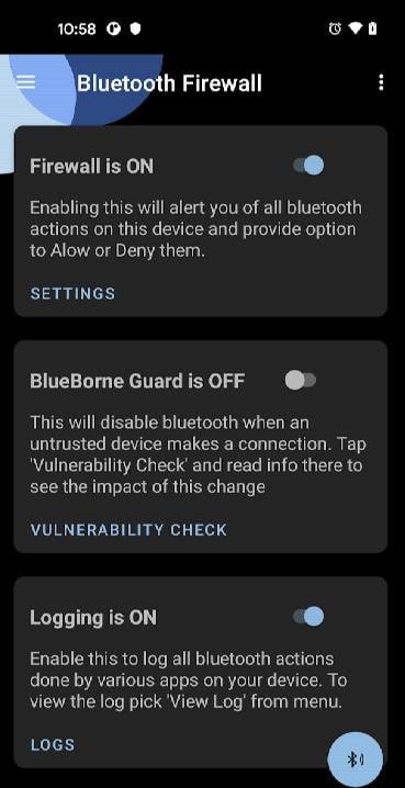 Bluetooth Firewall screenshot 2