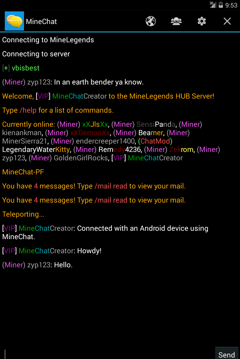 MineChat screenshot 1