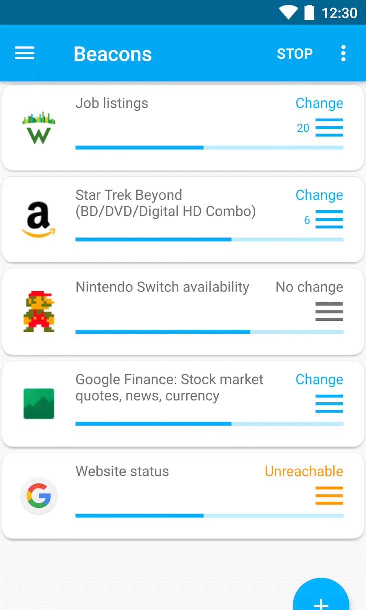 WebBeacon (Website Monitor) screenshot 1