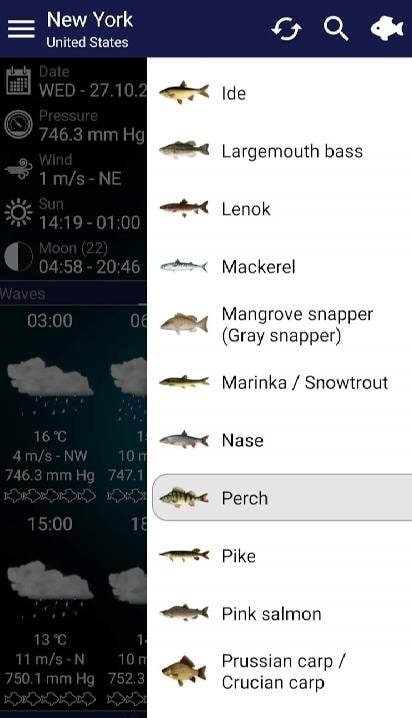 Fishing forecast screenshot 2