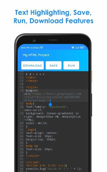 HTML Editor - HTML, CSS & JS screenshot 3
