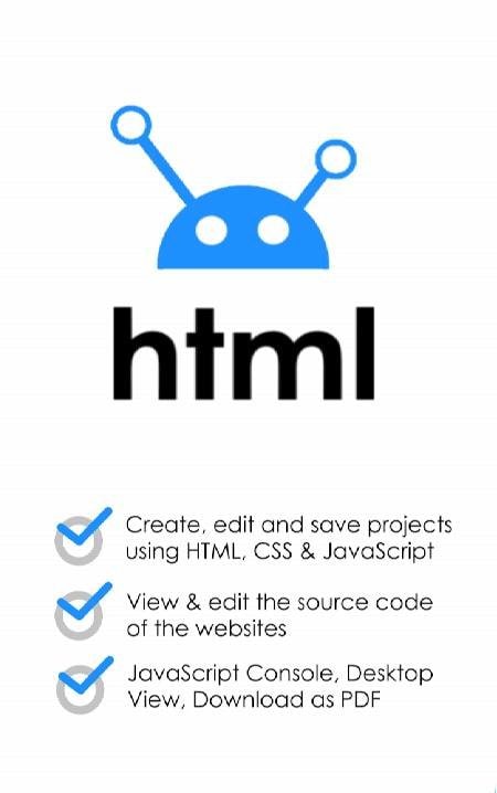 HTML Editor - HTML, CSS & JS screenshot 1