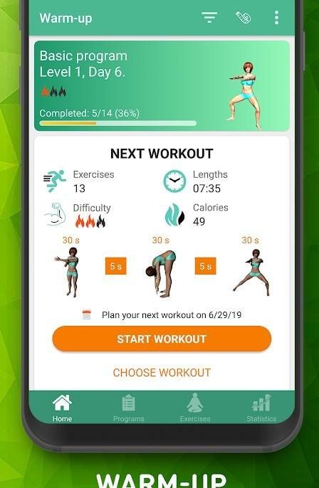 Morning workout and warmup screenshot 1