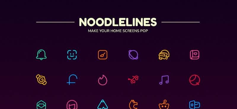 Noodlelines Icon Pack screenshot 1