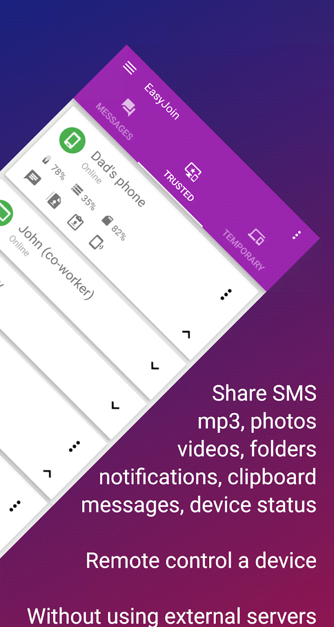 EasyJoin "Pro": SMS from PC - Share files offline screenshot 2