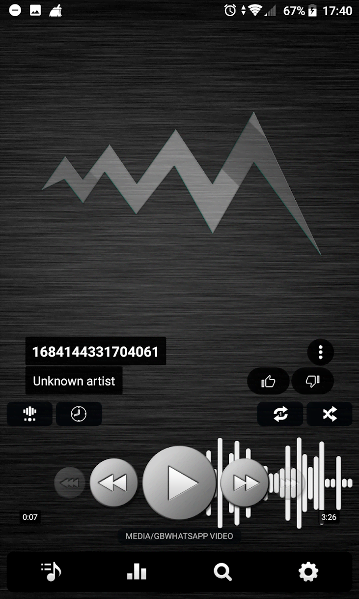 Poweramp v3 skin simple dark screenshot 1