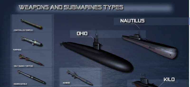 Fourth look at Submarine Simulator : Naval Warfare mission map
