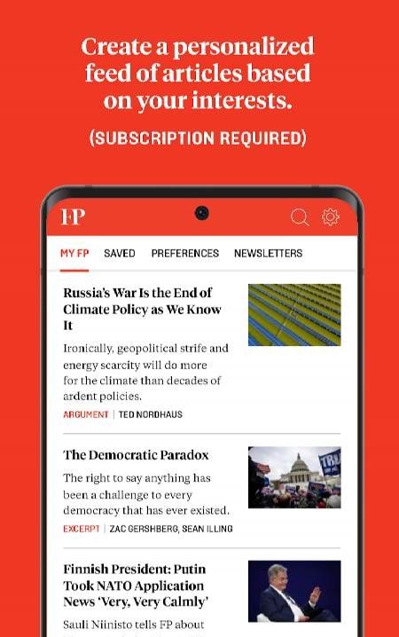 Foreign Policy notification settings