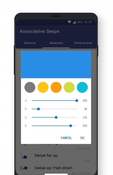 Associative Swipe (Home button) action mapping overview