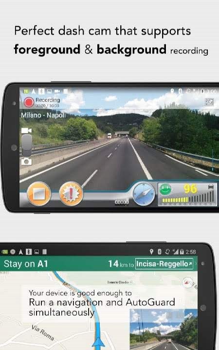 AutoGuard Dash Cam interface preview