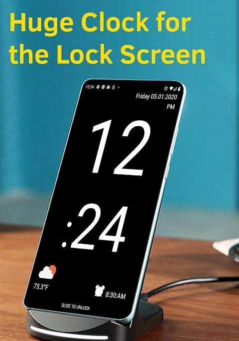 Huge Lock Screen Clock screenshot 1