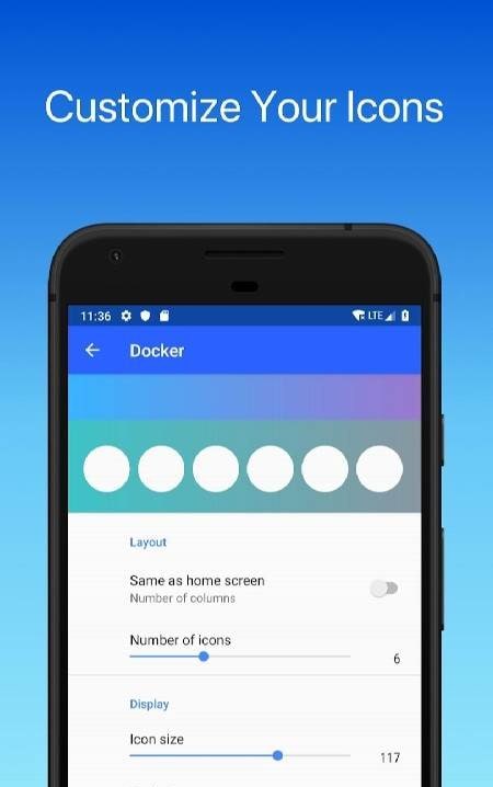 AlphaLauncher Customize screen preview 2