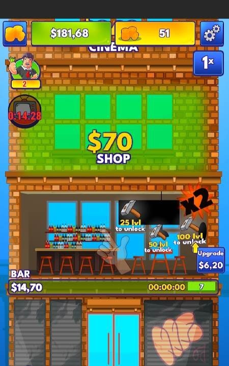 Big Money: Idle Clicker Game building menu