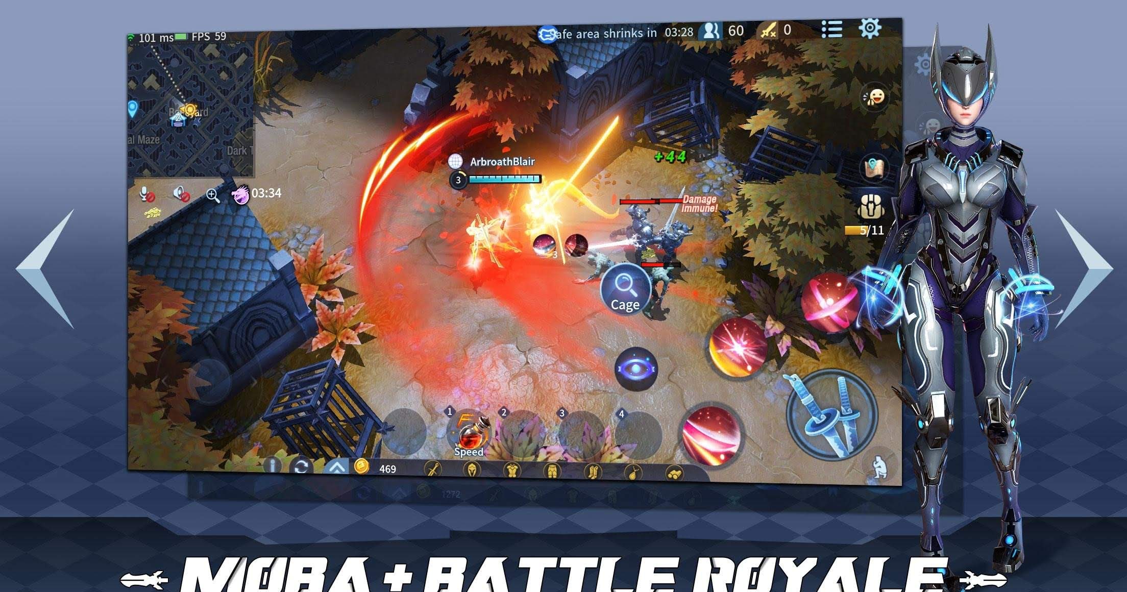 Survival Heroes - MOBA Battle Royale gameplay screenshot 2