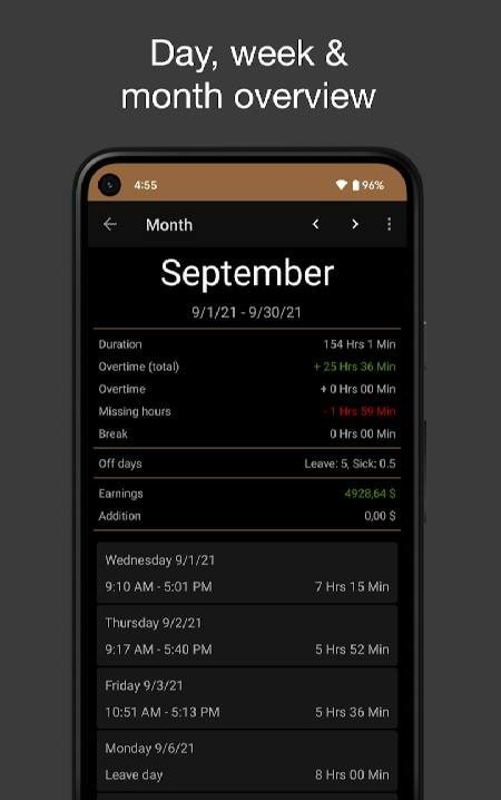 FlexLog - Work Time Tracker Screenshot 2