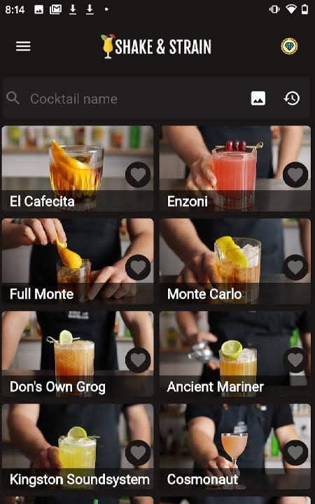 Shake and Strain Cocktail Recipes screenshot 1