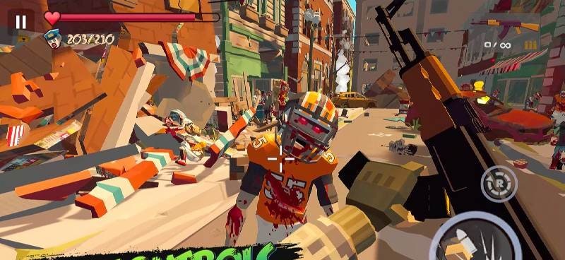 Zombie Poly: Offline Games gameplay screenshot 1