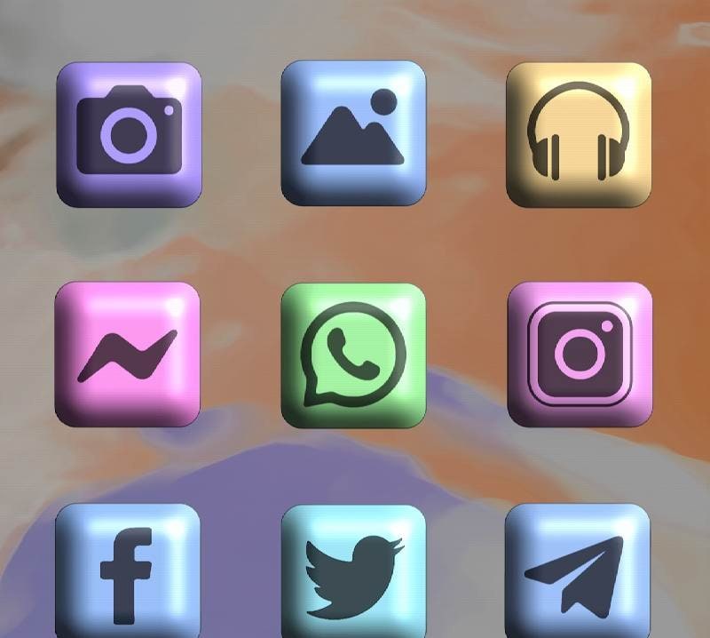 Material Square 3D - Icon Pack screenshot 2