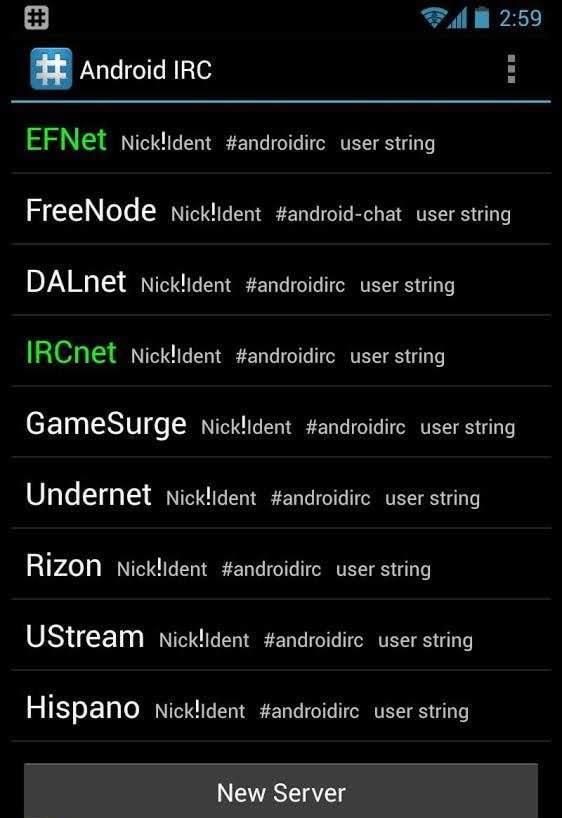 IRC for Android ™ screenshot 1