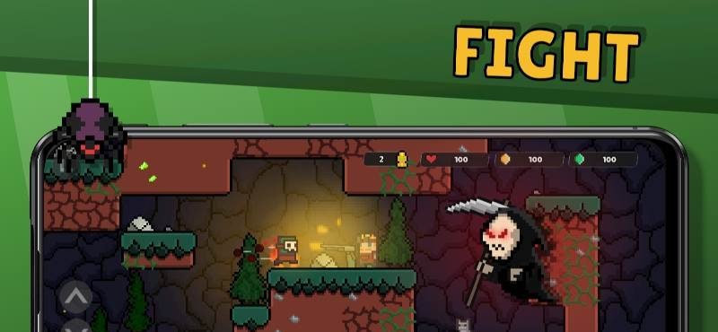 Pixel Caves - Fight & Explore gameplay screenshot 1