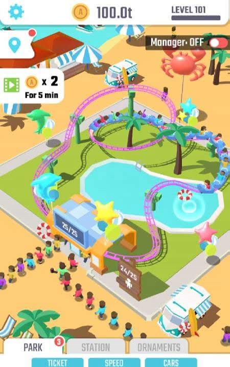 Idle Roller Coaster gameplay screenshot 2