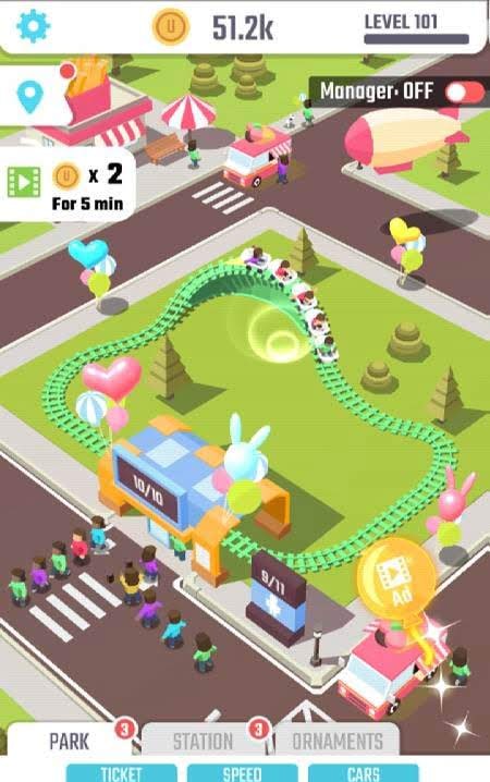 Idle Roller Coaster gameplay screenshot 1