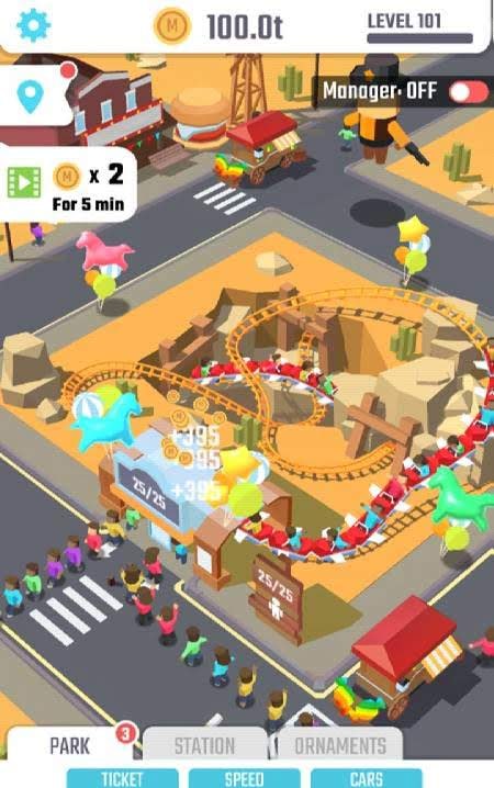 Idle Roller Coaster gameplay screenshot 3