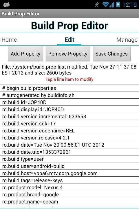 Build Prop Editor screenshot 2