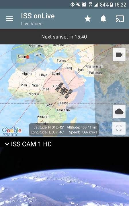 ISS on Live: HD View Earth Live | Chromecast screenshot 1