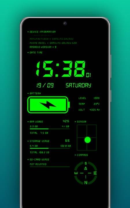 Digital Clock & Battery Charge screenshot 3