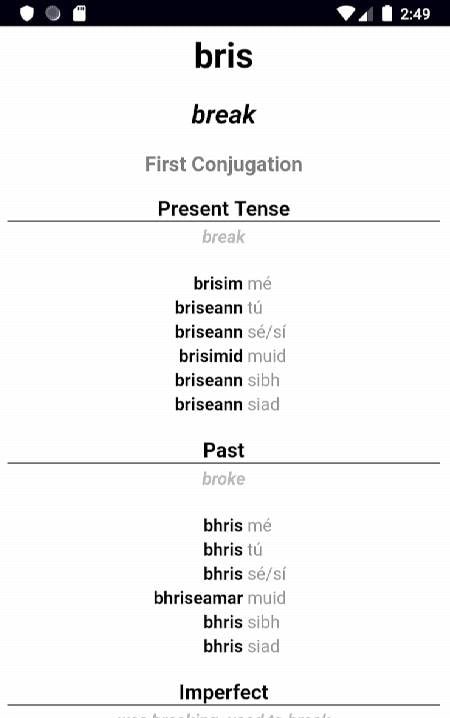 Irish Verb Blitz Pro screenshot 3