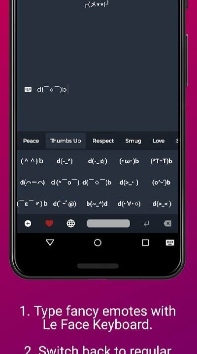 Le Face Keyboard - Text Emoji and Copypasta screenshot 1